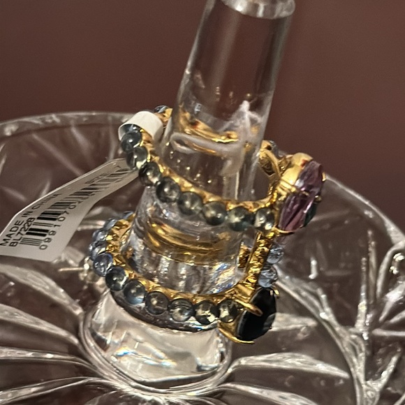 NAILS BY ME X JCREW STACKED CRYSTAL RING SZ 7 NWT - Picture 7 of 9